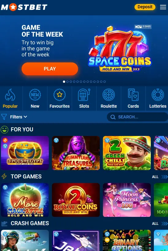 Casino Gaming Integration - Mostbet